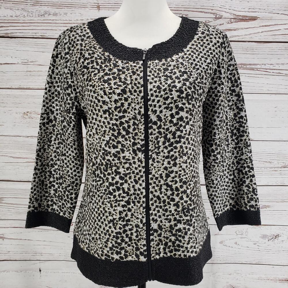 Chico's Travelers Collection Women's Crinkle Full Zip Jacket Size 0